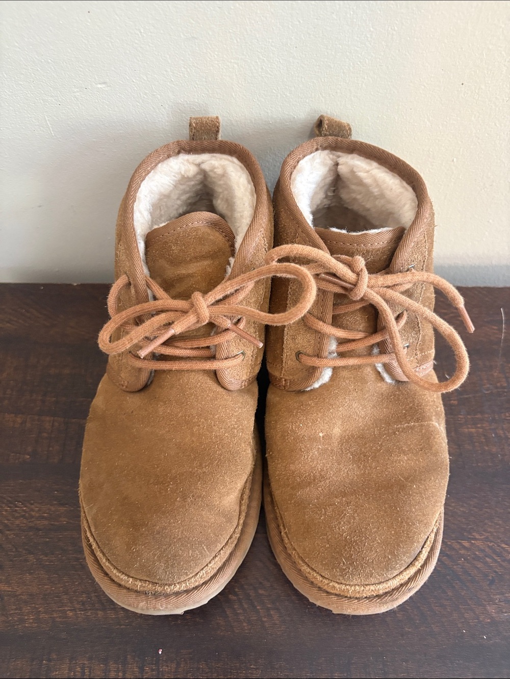 UGG Kids Chestnut Brown Suede Lace-Up Boots